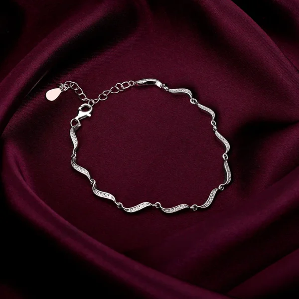 Silver Graceful Waves Bracelet - Image 3