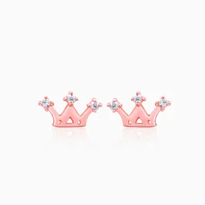 Rose Gold Tiara Stud Earrings